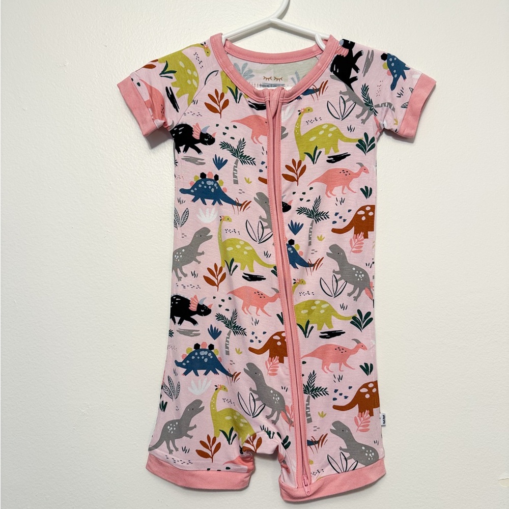Little Sleepies Pink Dinosaur Footies